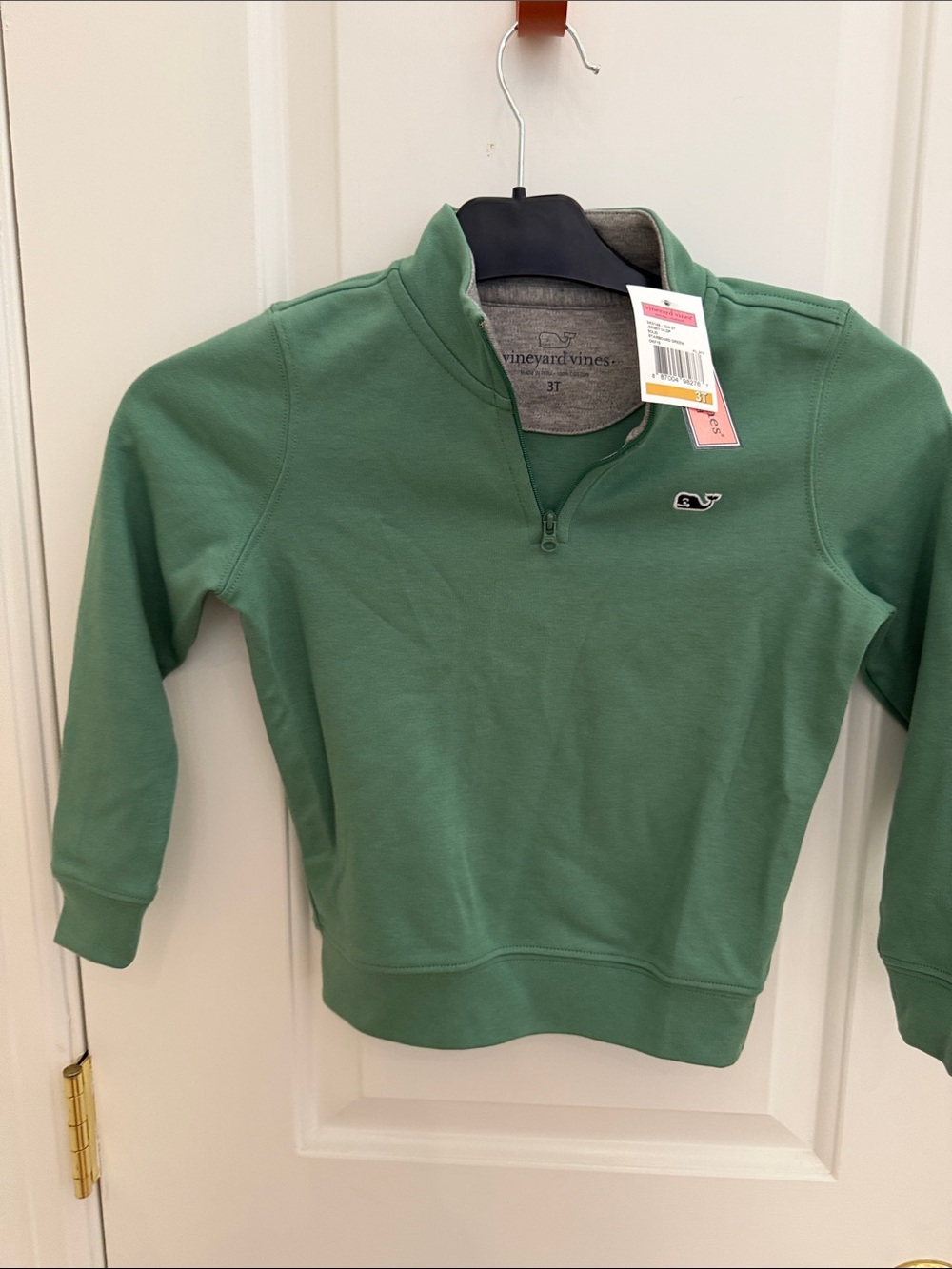 NWT Vineyard Vines Kids Green Quarter-Zip Pullover